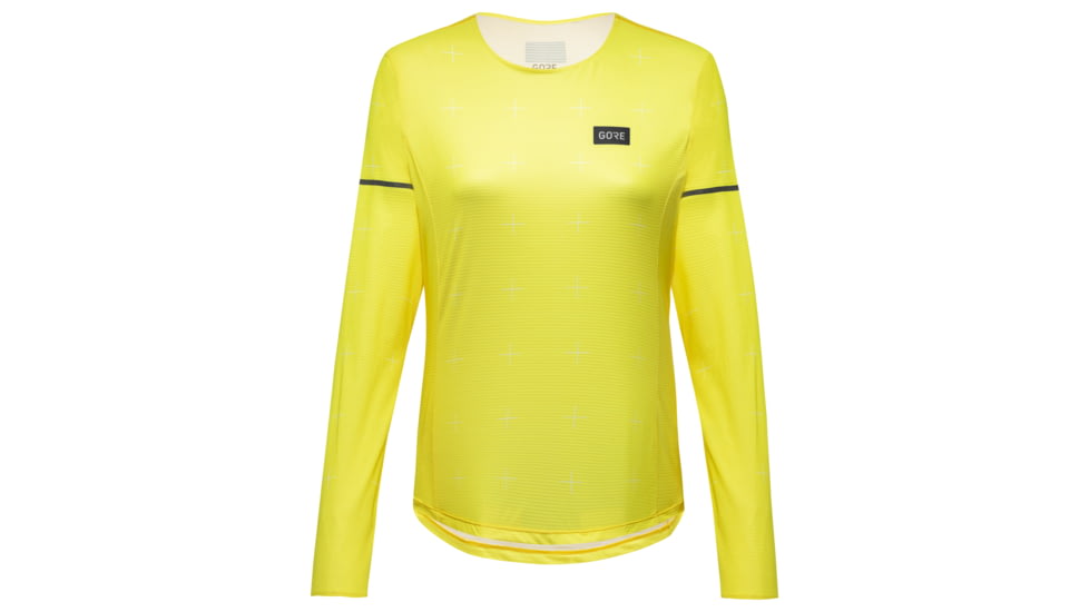 GOREWEAR Contest Long Sleeve Tee Womens in Washed Neon Yellow XS 0-2 Slim fit 61DB6864, 100959-BP00-36