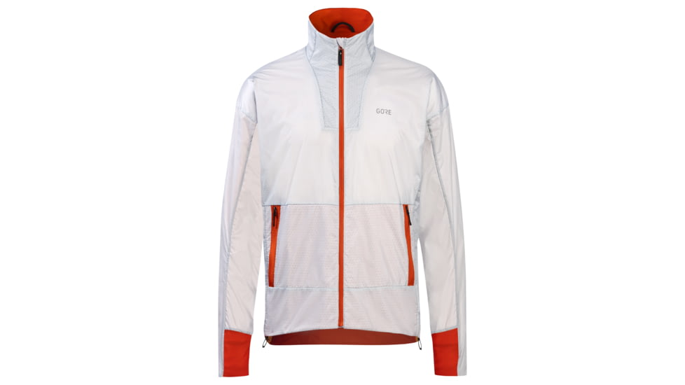 GOREWEAR Drive Running Jacket Mens in White/Fireball Medium Slim fit Windproof EE8C31B6, 100843-01AY-L