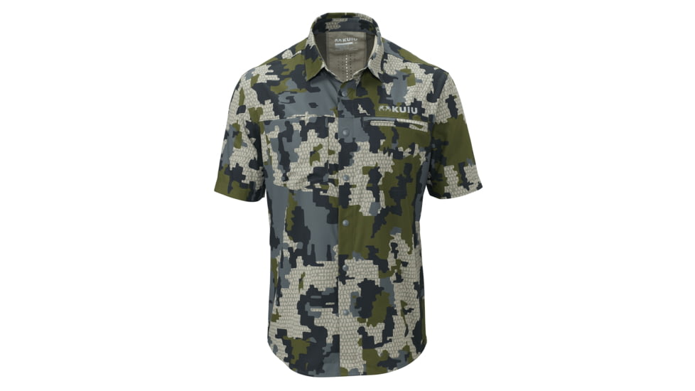 Kuiu Mesa Vented Short Sleeves Snap Shirt - Men's, Verde, 3XL, Polyester, Adult, Male, 7067674280094