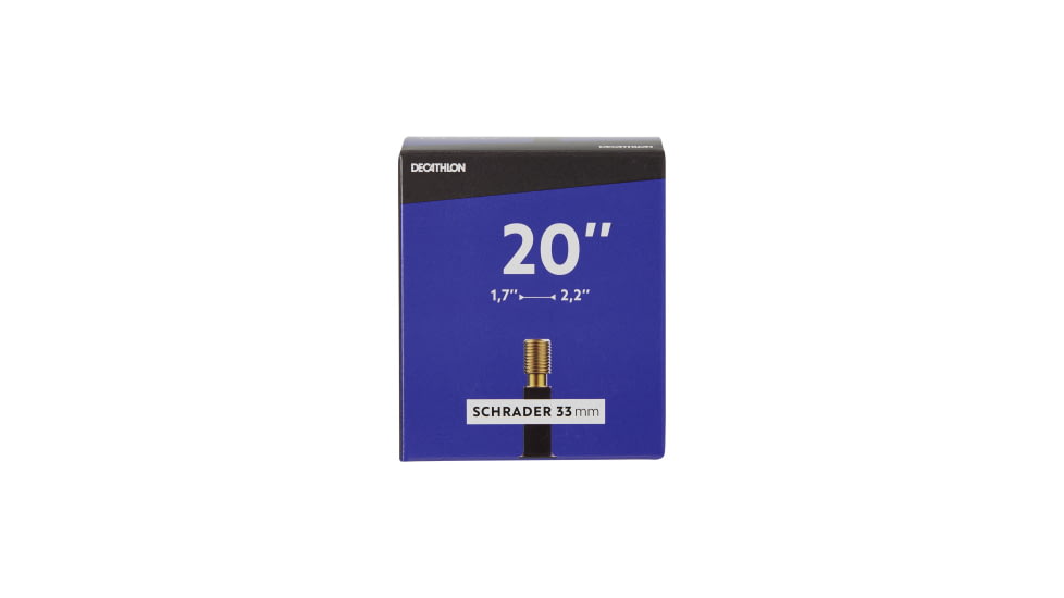 Decathlon Assurance Sports Btwin Schrader Inner Tube Cycle Parts - Mens, Base Color, 20x1.7-2.2 inch, 3608409943293