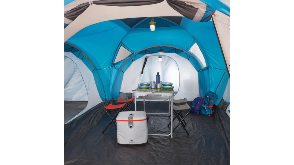 Decathlon Quechua Arpenaz Waterproof Family Camping Tent, 3 Rooms, Blue, 6 Person, 4006571