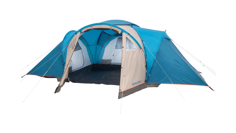 Decathlon Quechua Arpenaz Waterproof Family Camping Tent, 3 Rooms, Blue, 6 Person, 4006571