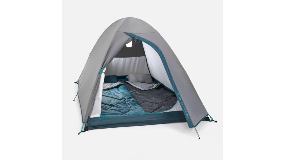 Decathlon Quechua MH100 Waterproof Camping Tent, Grey, 2 Person, 4006573
