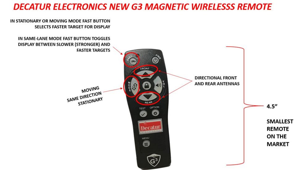 Decatur Electronics Single K-Band Directional Radar Detector w/ Faster, Black, Mediurm, G3-1KaD