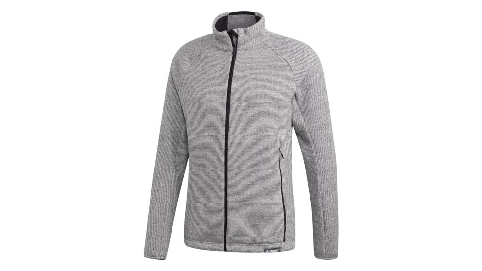 Demo, Adidas Terrex Knit Fleece Jacket - Mens, Medium Grey Heather, M, CY2147-M