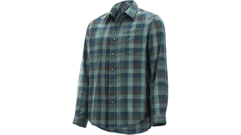 DEMO, ExOfficio Okanagan Check Long Sleeve Shirt - Mens, Medium, Adriatic, 1001-3178-Adriatic-M
