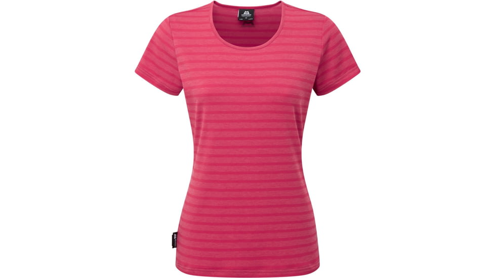 DEMO, Mountain Equipment Groundup Stripe Tee - Womens, Medium, Poppy, ME-001554-01321-12