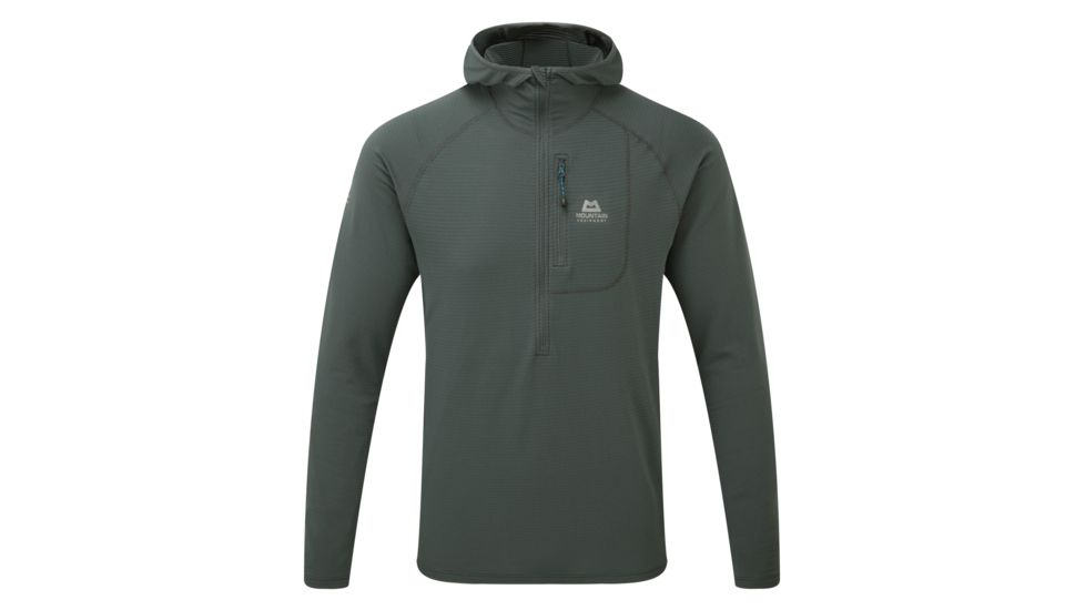 Demo, Mountain Equipment Solar Eclipse Hooded Zip Tee - Mens, Moorland Slate, Large, ME-002947-MOOR-L,