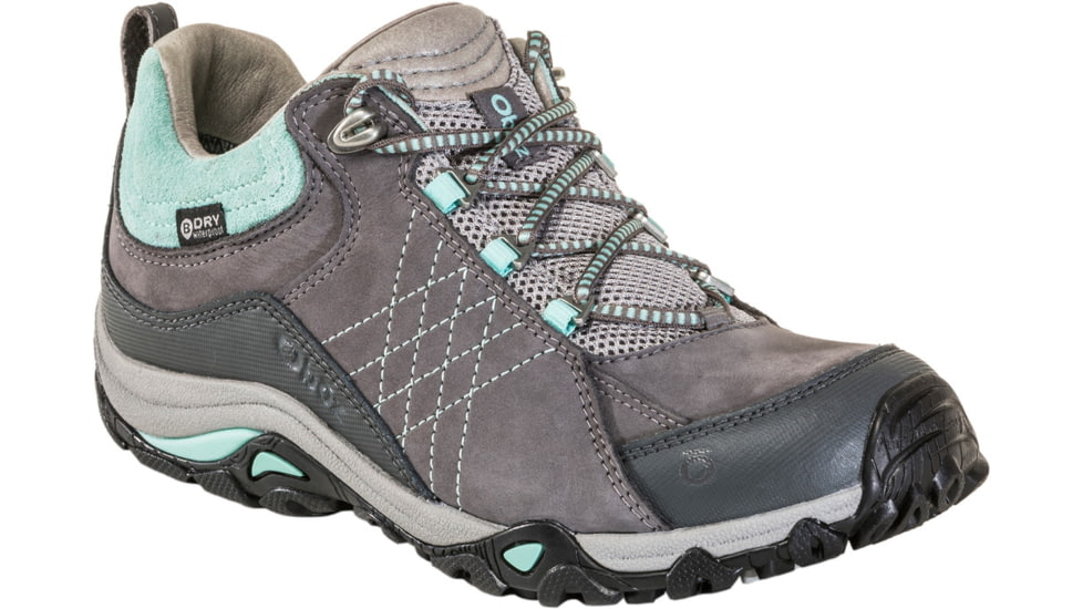 DEMO, Oboz Sapphire Low B-DRY Hiking Shoes - Womens, Charcoal/Beach Glass, 7, Wide, 71602-CHA/BEGl-W-7