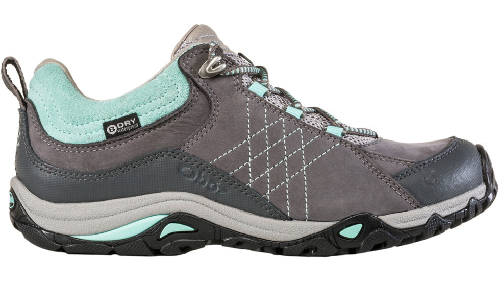 DEMO, Oboz Sapphire Low B-DRY Hiking Shoes - Womens, Charcoal/Beach Glass, 7, Wide, 71602-CHA/BEGl-W-7