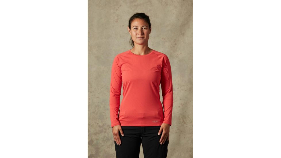 Demo, Rab Force Long Sleeve Tee - Womens, Passata, Medium, QBU-69-PA-12