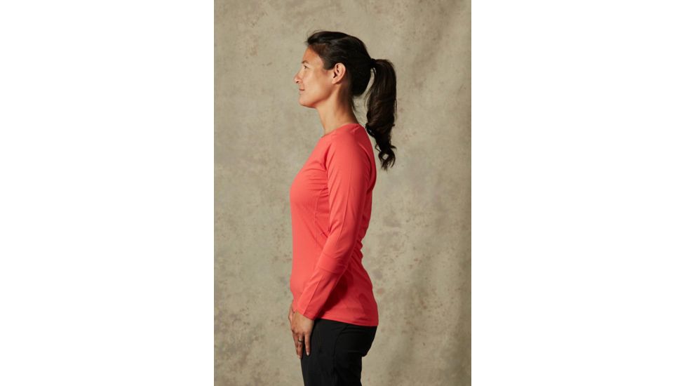 Demo, Rab Force Long Sleeve Tee - Womens, Passata, Medium, QBU-69-PA-12