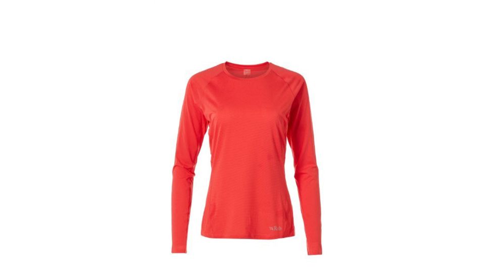 Demo, Rab Force Long Sleeve Tee - Womens, Passata, Medium, QBU-69-PA-12