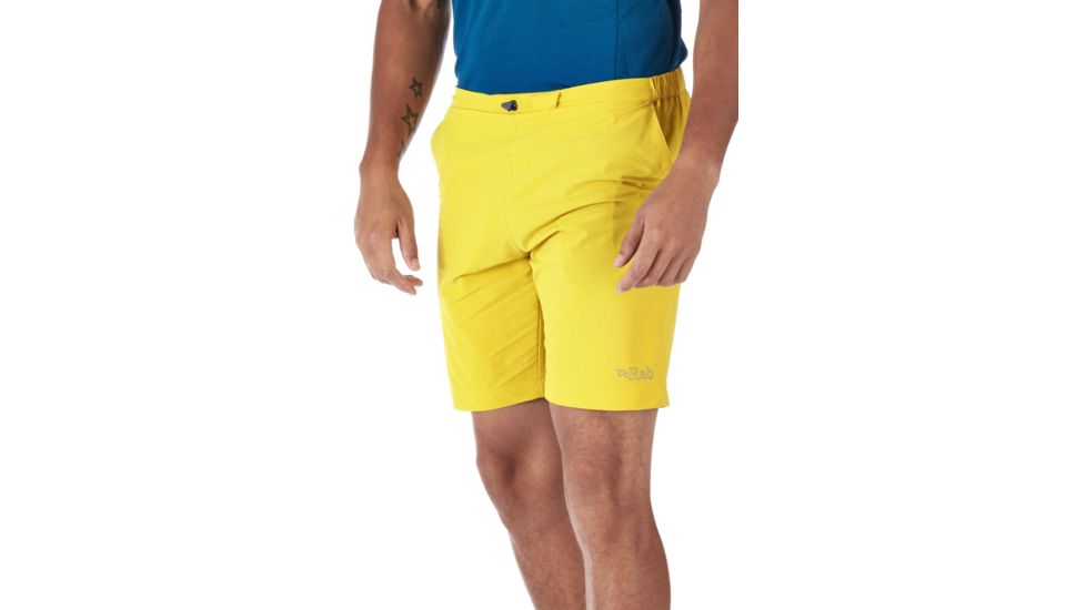 Demo, Rab Momentum Shorts - Men's, Large, 34 in Waist, 9 in Inseam, Sulphur, QFB-16-SU-L
