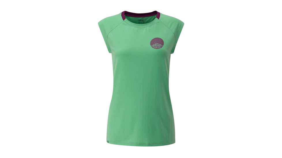 DEMO, Rab Womens Aspect Tee, Pistachio, 10, QBU-48-PS-10-DEMO
