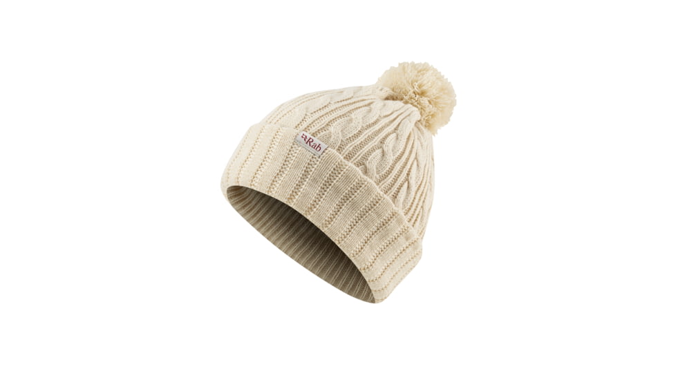DEMO, Rab Womens Cable Bobble Hat, Eggshell, One Size, QAA-40-EG-U-DEMO
