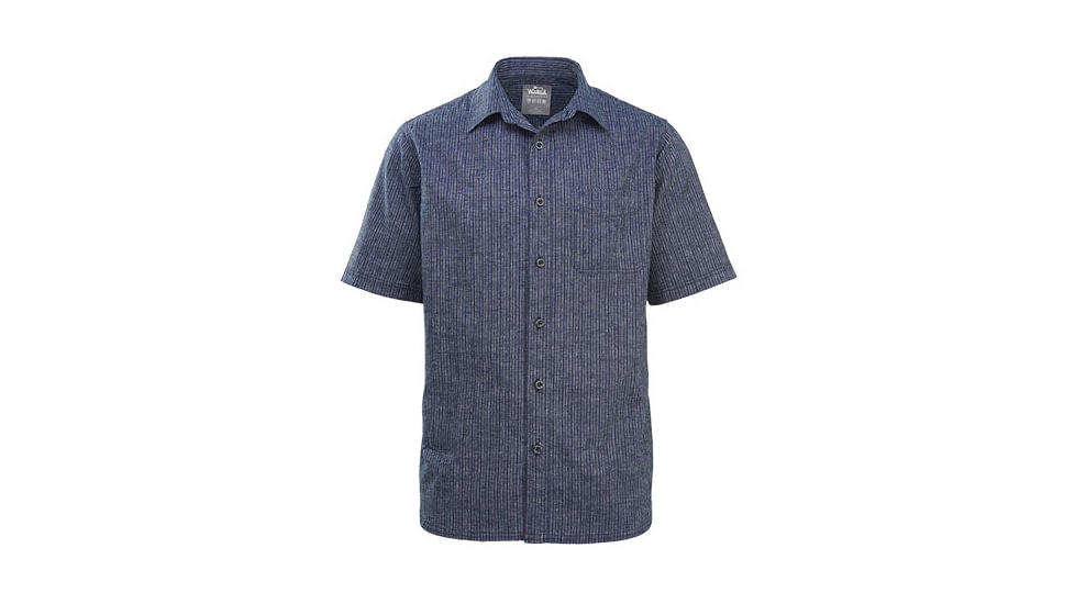 DEMO, Woolrich Hemp II Short Sleeve Shirt - Mens, Deep Indigo Stripe, Large, 6002-DGS-DEMO