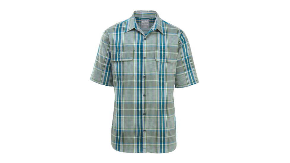 Demo,Woolrich Men's Keep It Moving Short Sleeve Classic Shirt, Reed Green, L, 6386-RDR-DEMO