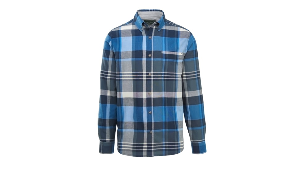 Demo,Woolrich Men's Timberline Long-Sleeve Classic Shirt, Deep Indigo Plaid, L, 6162-DIP-DEMO