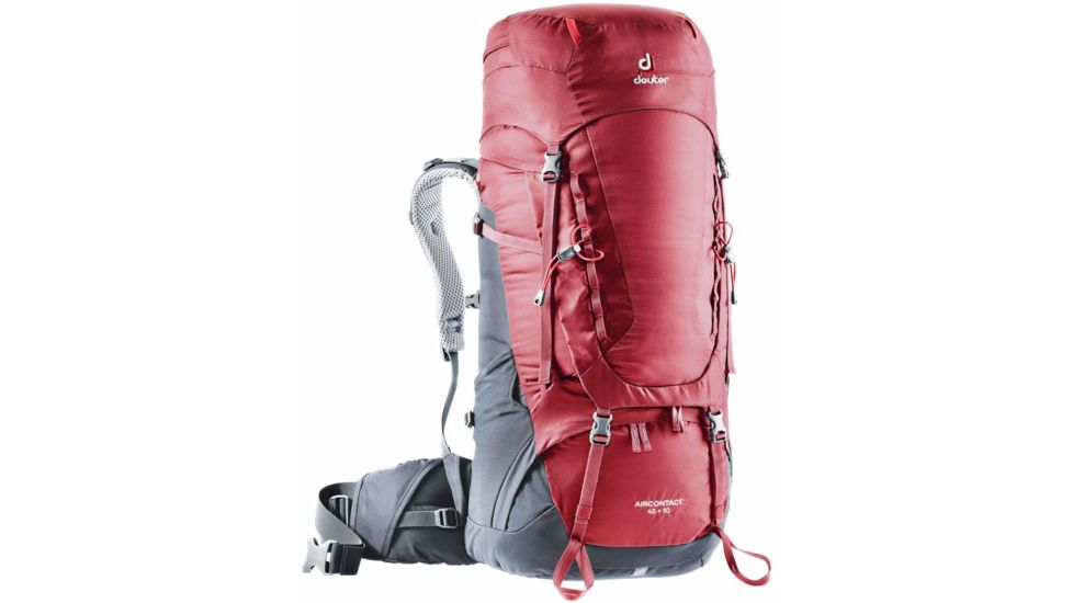 Deuter Aircontact 45 + 10 Backpack - Mens, Cranberry/Graphite, 55L, 332011954250
