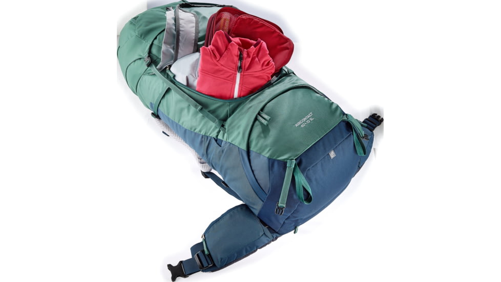 Deuter Aircontact 60 + 10 SL Backpack, Seagreen/Marine, 60 + 10 Liter, 332042123370