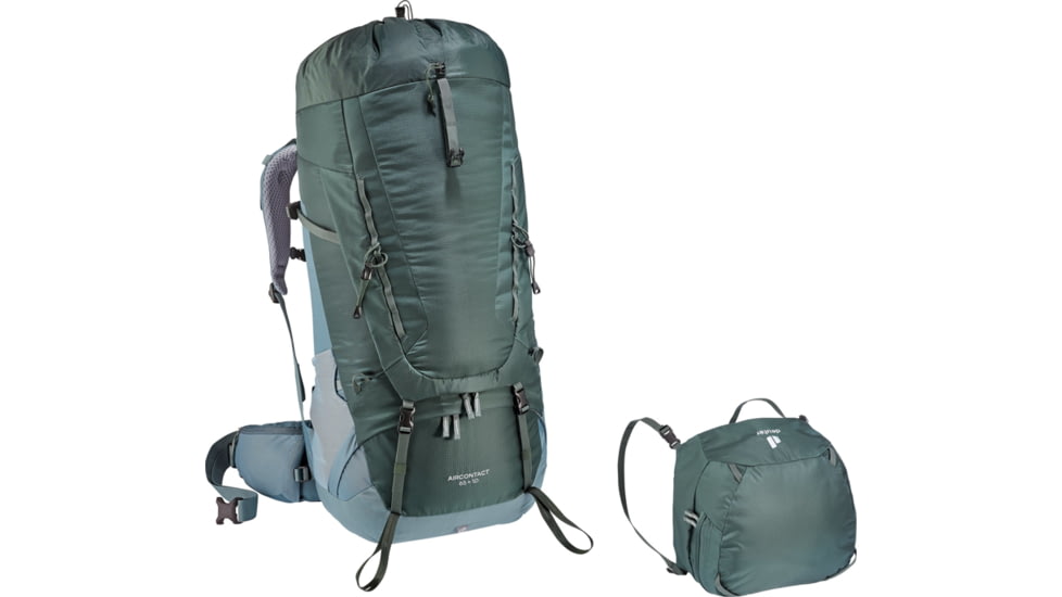 Deuter Aircontact 65 + 10 Backpack, Ivy/Teal, 65 + 10 Liter, 332052122670