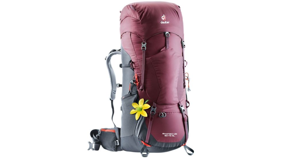 Deuter Aircontact Lite Womens Backpack 60 + 10 SL, Maroon/Graphite, 434021854230