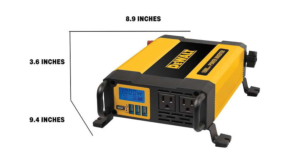 DeWALT 1,000 Watt Professional Power Inverter, Yellow/Black, DXAEPI1000