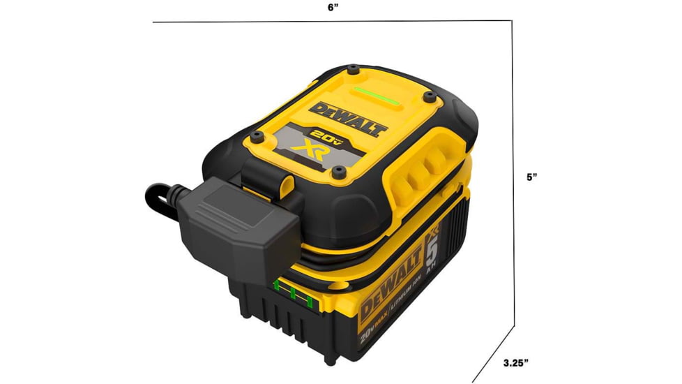 DeWALT 1 Amp Professional Battery Maintainer Kit With 20V Lithium Battery Pack Plus Charger, Yellow/Black, DXAEOBDK