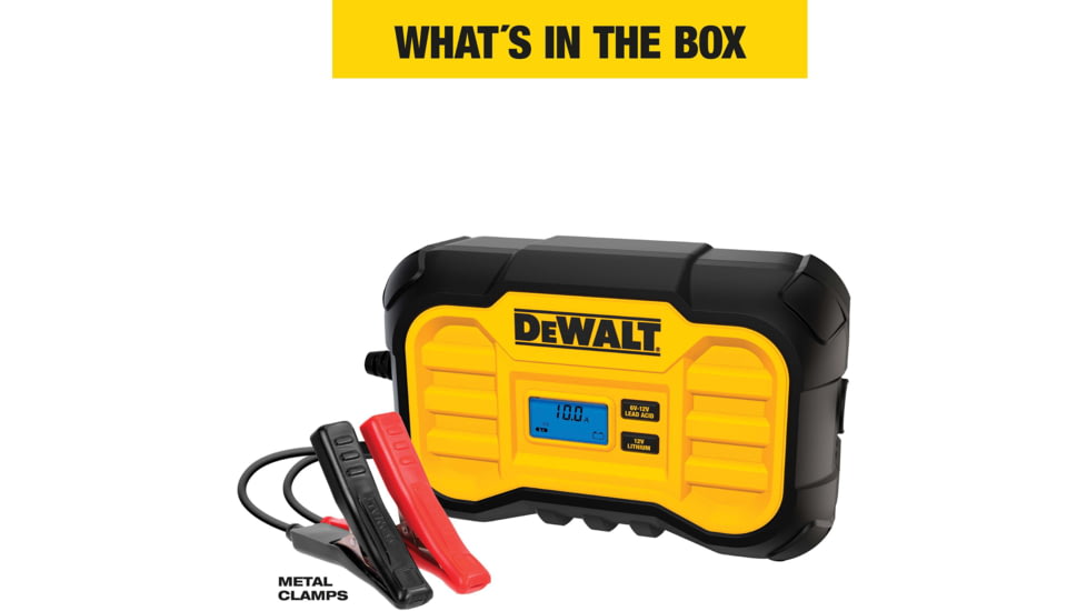 DeWALT 10 Amp Professional Battery Charger, Battery Maintainer, Trickle Charger, Yellow/Black, DXAEC10