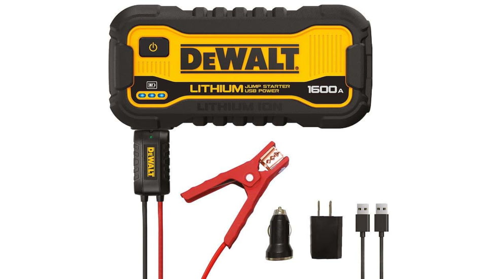 DeWALT 1600 Peak Amp Jump Starter With USB Power Station, Yellow/Black, DXAELJ16