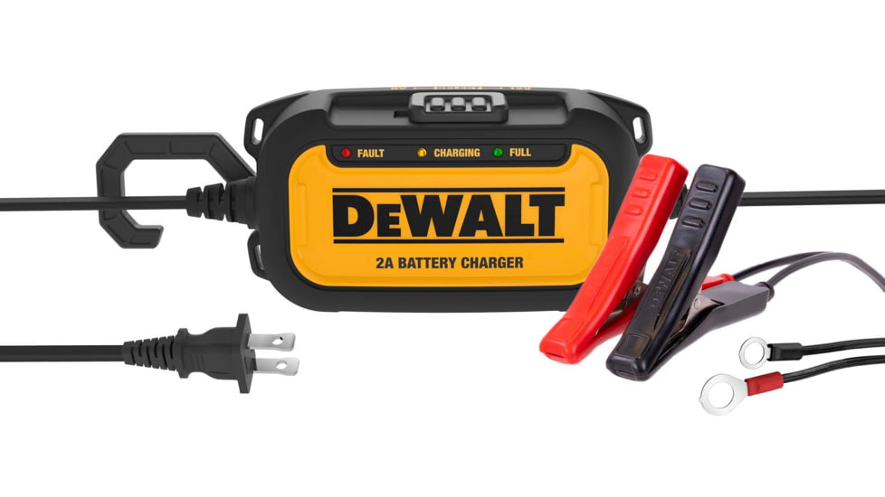 DeWALT 2 Amp Professional Automotive Battery Charger and Maintainer, Yellow/Black, DXAEC2