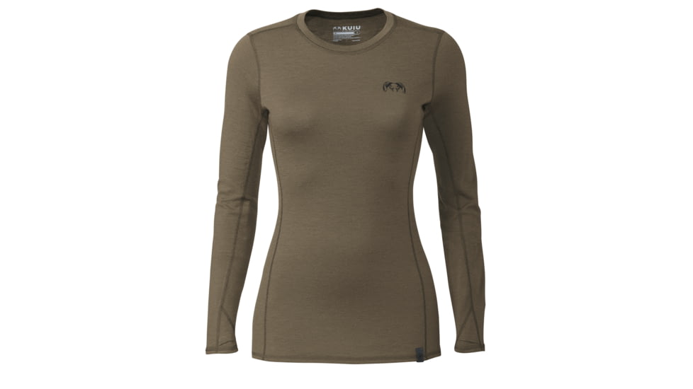 Kuiu ULTRA 145 Long Sleeves Crew Hunting Shirt - Women's, Ash, XL, Merino, Adult, Female, 7462097289374