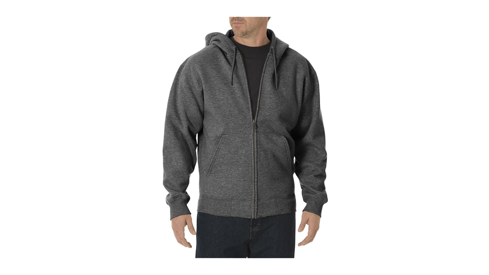 Dickies Midweight Fleece Full Zip Hoodie - Mens, 5XL, Regular, Dark Heather Gray, TW391DH 5X RG
