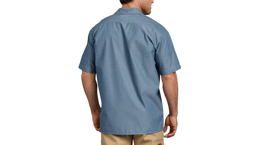 Dickies Relaxed Fit Short Sleeve Chambray Shirt, Blue - WS509BU 2X
