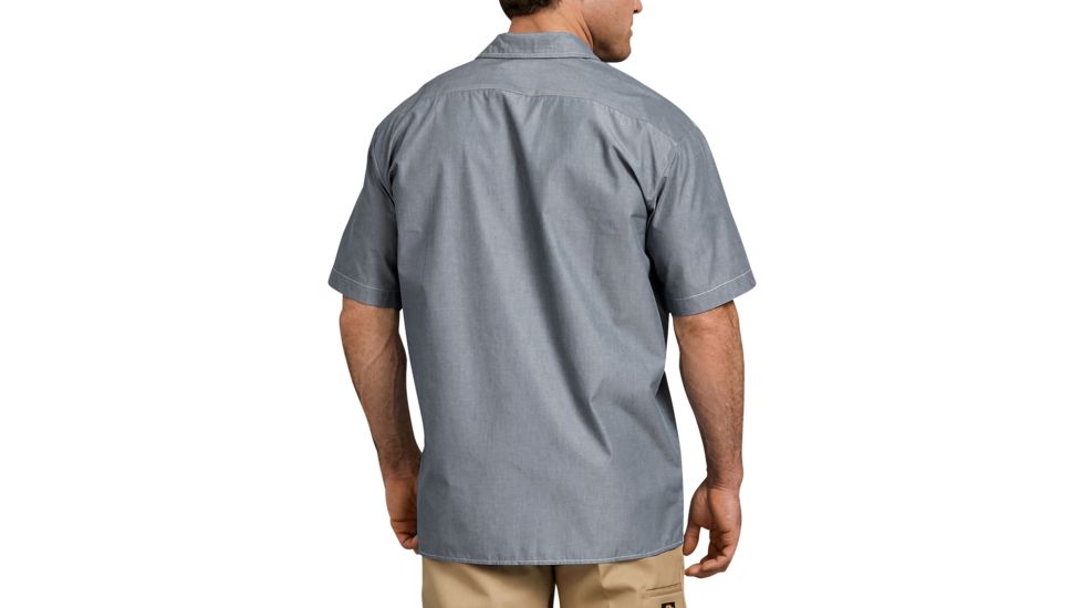Dickies Relaxed Fit Short Sleeve Chambray Shirt, Navy - WS509NVC 2X