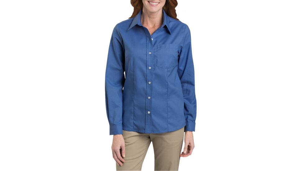 Dickies Womens Long Sleeve Stretch Oxford Shirt, French Blue - FL254FB 2X