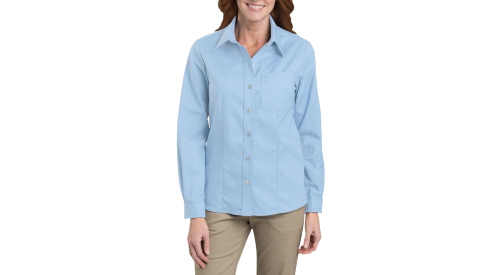 Dickies Womens Long Sleeve Stretch Oxford Shirt, Light Blue - FL254LB XS