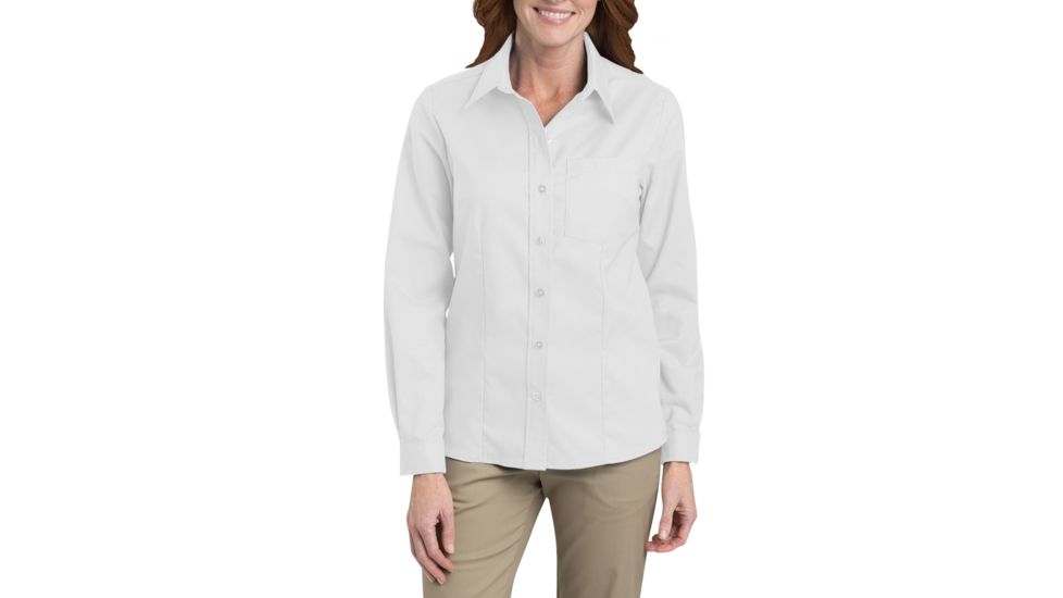 Dickies Womens Long Sleeve Stretch Oxford Shirt, White - FL254WH 2X
