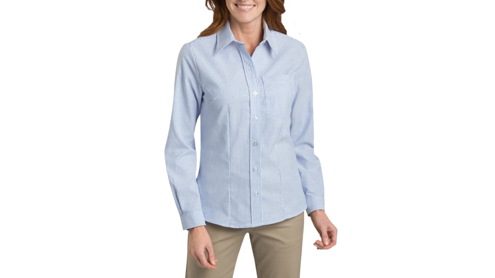 Dickies Womens Long Sleeve Stretch Oxford Shirt, Blue - FL254BS XS