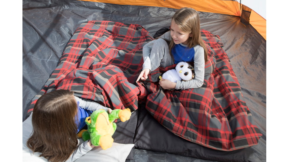Disc-O-Bed Duvalay with Luxury Memory Foam Sleeping Bag &amp; Duvet, Kids, Lumberjack, 50354