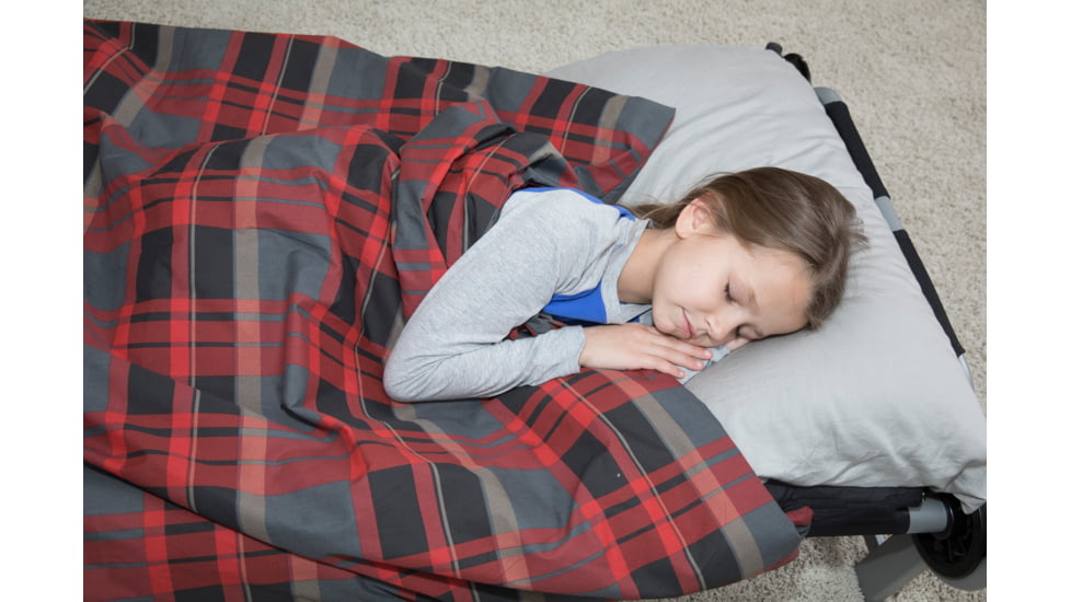 Disc-O-Bed Duvalay with Luxury Memory Foam Sleeping Bag &amp; Duvet, Kids, Lumberjack, 50354