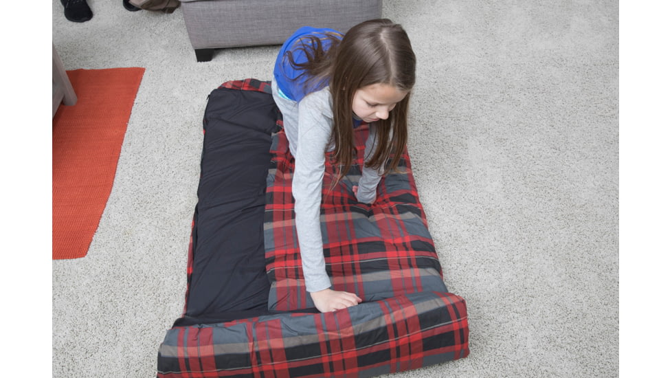Disc-O-Bed Duvalay with Luxury Memory Foam Sleeping Bag &amp; Duvet, Kids, Lumberjack, 50354