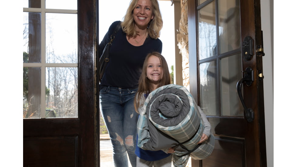 Disc-O-Bed Duvalay with Luxury Memory Foam Sleeping Bag &amp; Duvet, Kids, Ocean Plaid, 50254