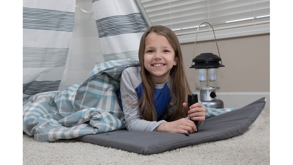 Disc-O-Bed Duvalay with Luxury Memory Foam Sleeping Bag &amp; Duvet, Kids, Ocean Plaid, 50254