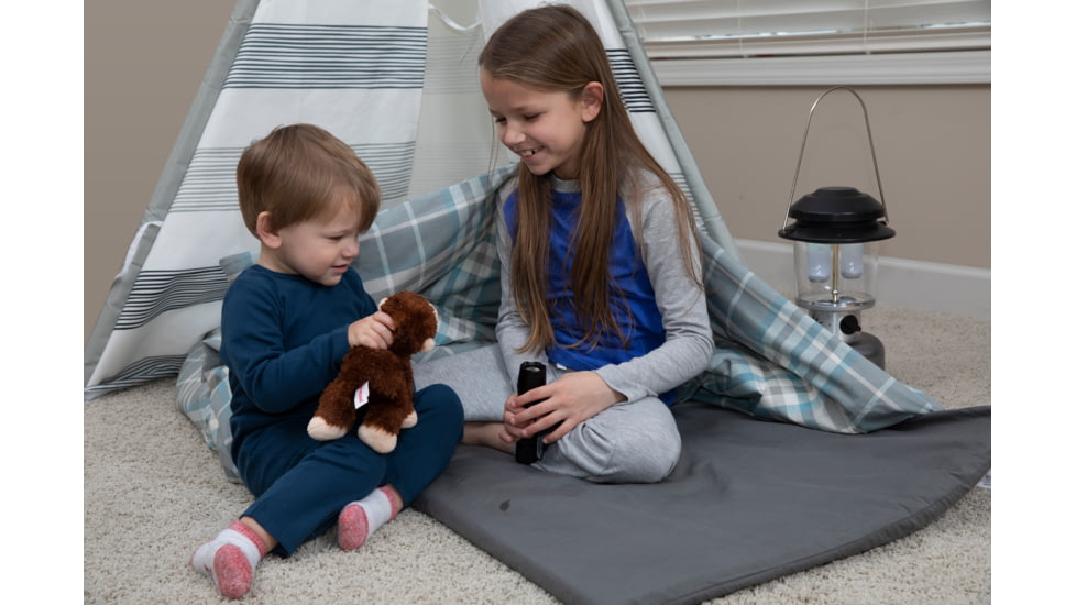 Disc-O-Bed Duvalay with Luxury Memory Foam Sleeping Bag &amp; Duvet, Kids, Ocean Plaid, 50254