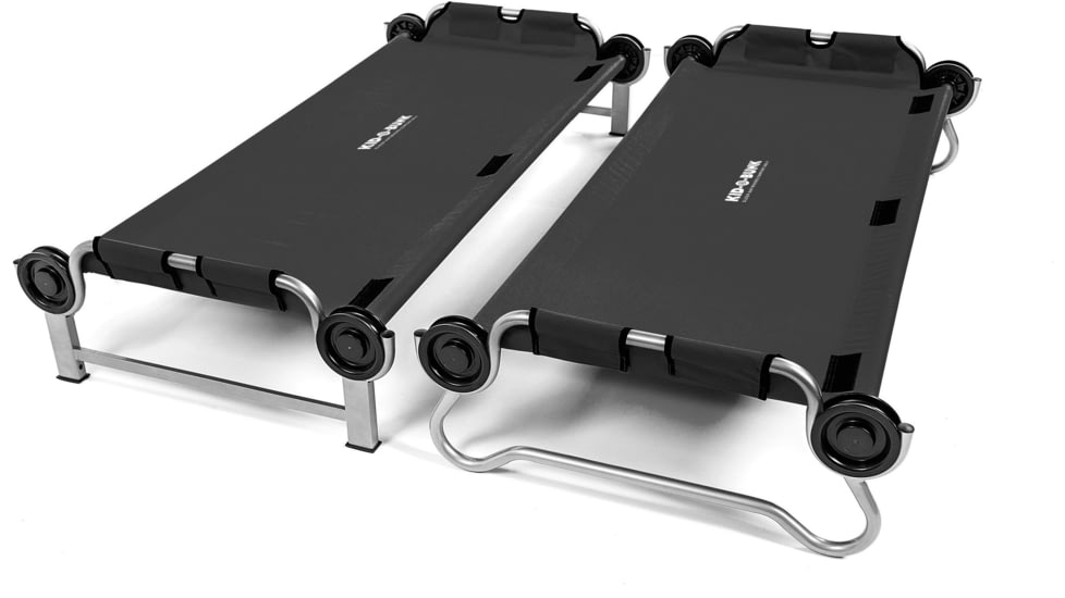 Disc-O-Bed Kid-O-Bunk Sleeping Cots w/ 2 Side Organizers, Black, 30505BO