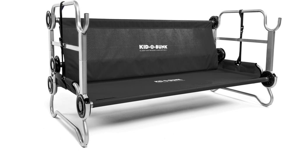 Disc-O-Bed Kid-O-Bunk Sleeping Cots w/ 2 Side Organizers, Black, 30505BO