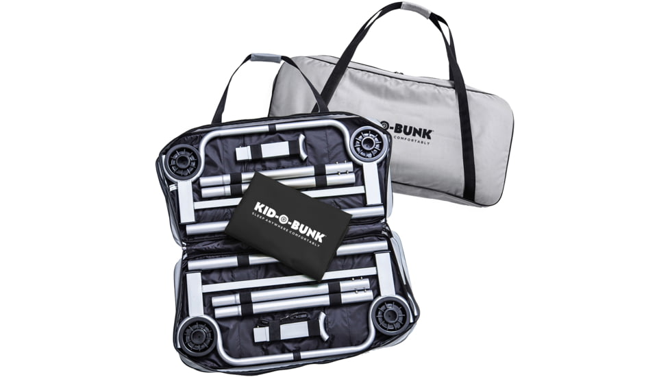 Disc-O-Bed Kid-O-Bunk Sleeping Cots w/ 2 Side Organizers, Black, 30505BO