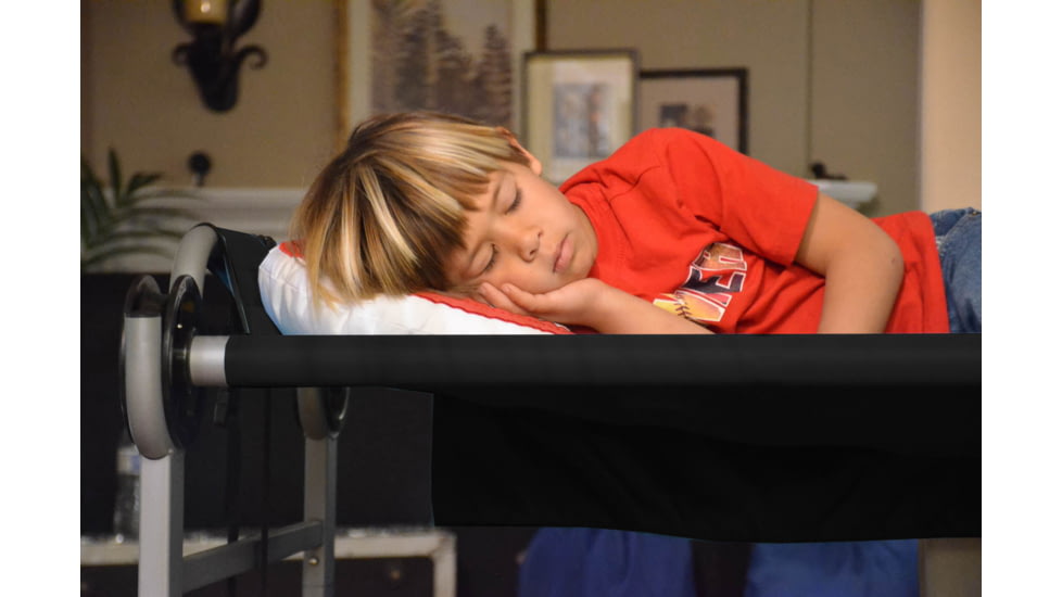 Disc-O-Bed Kid-O-Bunk Sleeping Cots w/ 2 Side Organizers, Black, 30505BO